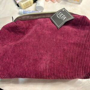 Ulta Beauty Burgundy Corduroy Makeup Bag